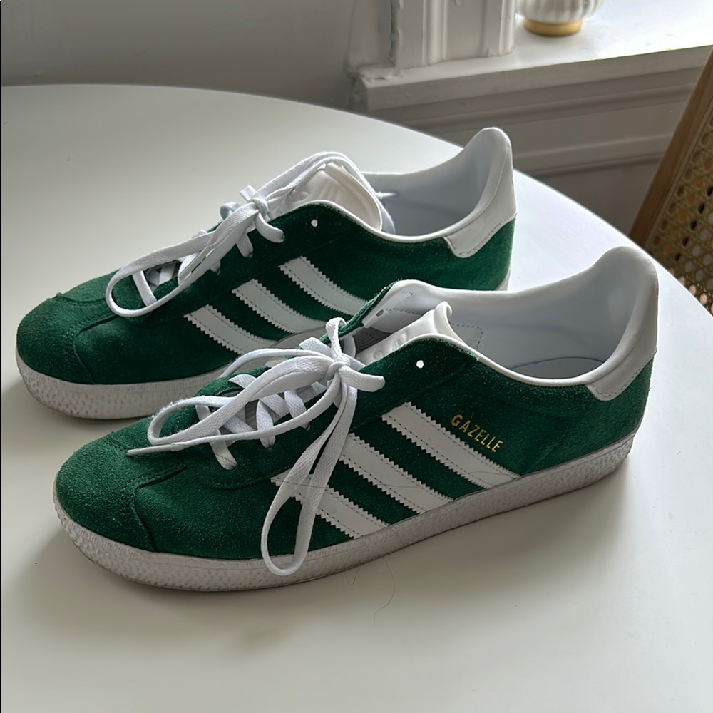 Adidas Gazelle Green and White Sneakers